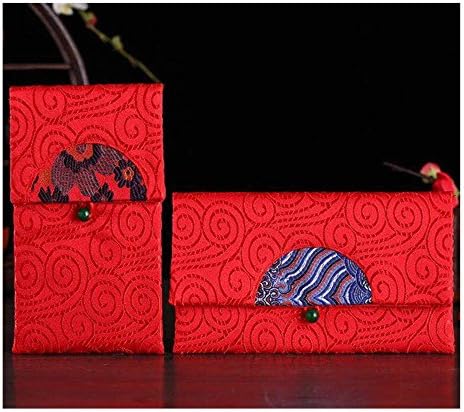 Lilith li 2PC Chinese Element Festive Silk Red Envelopes Premium Gift Envelope Designs Money Holder for Christmas Easter Birthday Wedding Invitation Envelopes (type-4)