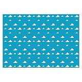 Funnytree 7X5ft Blue Sky White Clouds Backdrop Cartoon Kids Birthday Party Boy Baby Shower Background Step and Repeat Dessert Table Banner Photo Studio Photography Props