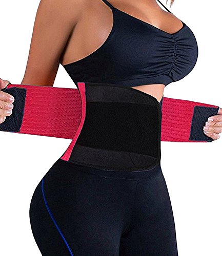 Gepoetry Waist Trainer Body Shaper Workout Waist Cincher Sport Waist Trimmer Belt Girdle Shaperwear for Men & Women (Medium, Rose red)