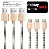 OTISA 3Pack 5Ft Nylon Braided Lightning Cable with Ultra-compact Connector Charging Cord Charger for iPhone 7/7 Plus/6s/6s Plus/6/6 Plus/5s/55se, iPad,iPod Compatible with iOS10