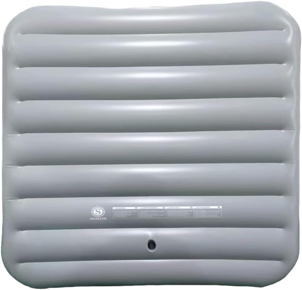 Energy Saving Spa Cover Inflatable Lid Protective Rain Overflow Heat Insulator Technology Square Bladder Fits All 4 Person Square Hot Tubs Up to 118cm