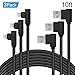 Right Angle Lightning Cable 10ft 3Pack 90 Degree iPhone Charger Cord, ANSEIP Nylon Braided Data Cable Transfer and Charging for Apple iPhone X/8/7/6/5 iPad (Black, 10FT)