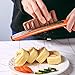 Zester Stainless Steel Grater, Long Ergonomic Handle Cheese, Lemon, Ginger & Potato Zester with Plastic Cover, with Rubber Base (Orange)