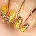 Whats Up Nails - Honeycomb Nail Vinyl Stencils for Nail Art Design (2 Sheets, 24 Stencils Total)