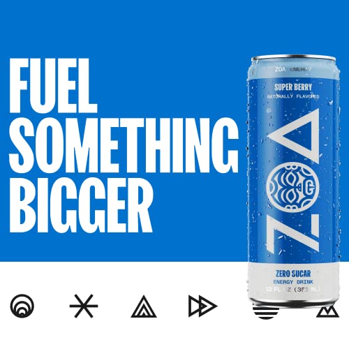 ZOA Zero Sugar Energy Drinks Healthy Energy Formula With Vitamins