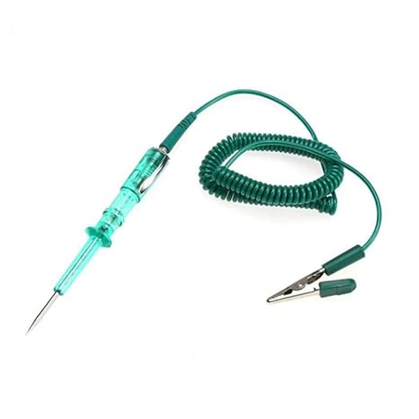 PoeHXtyy Stromkreisprüferspannung mit grünem Federdraht 6V / 12V / 24V DC Systemsonde Durchgangsprüflicht