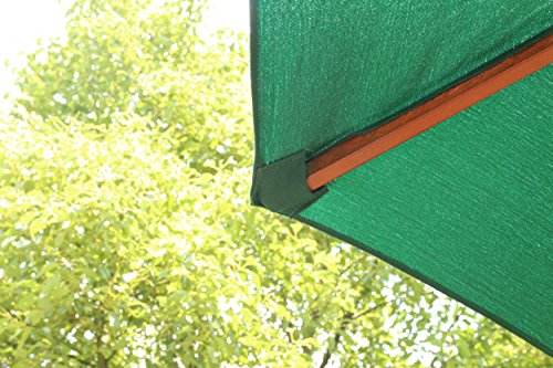 9' Wooden Patio Umbrella Garden Umbrella Sun Shade Outdoor Cafe Beach Parasol with Olefin Fabric - Thumbnail 3