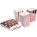 ONINIT 30pcs/Lot Party Favor Gifts Rose Gold Popcorn Boxes Bakery Box Birthday Party Bridal Shower Baby Shower Decorative boxes (each 6 pcs)