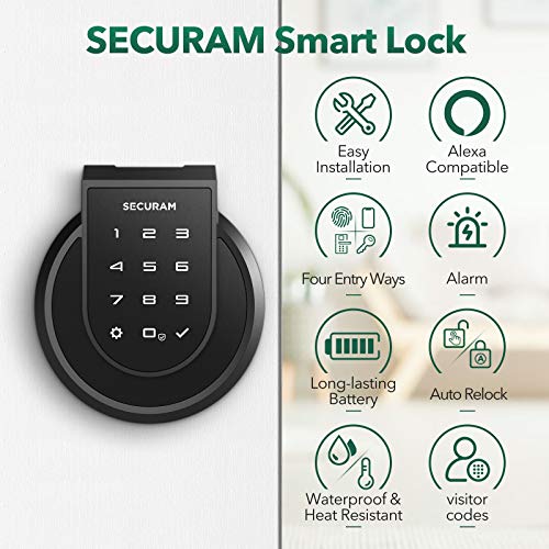 SECURAM Touch Smart Lock Deadbolt, Keyless Entry Door Lock with Fingerprint, Touchpad, High-Security Keys, Remote… - Image 2