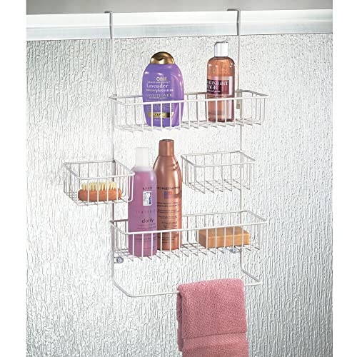 mDesign Steel Over the Door Shower Caddy Hanging Shower Organizer