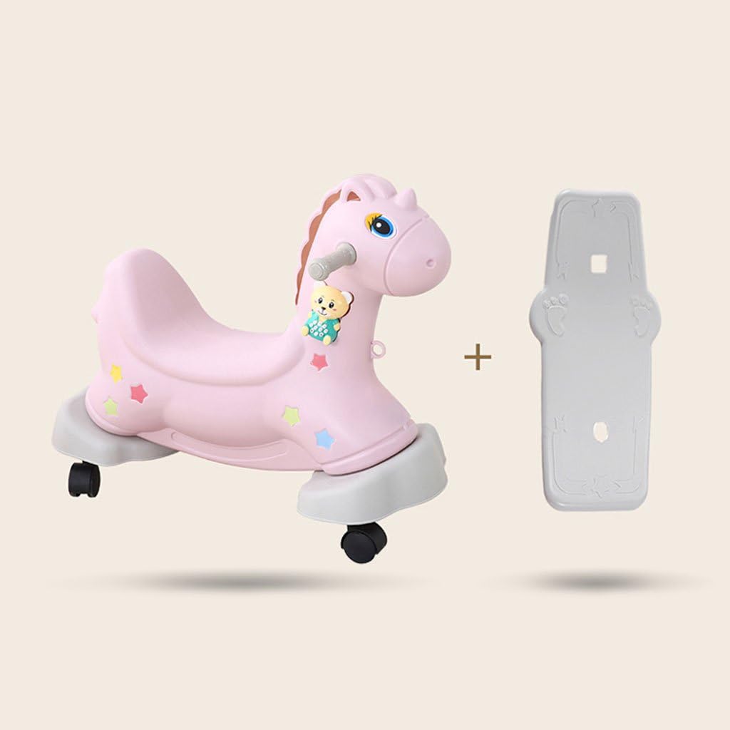 Fenfen Children's Twist Car/Rocking Horse Toy Yo Car With Music Universal Wheel Scooter 1-6 Years Old Baby Swing Car Walker 70 * 30 * 55cm (Color : PINK)