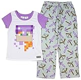 Minecraft Girls' Alex 2 Piece Pajama Set (Small, 6/6x)