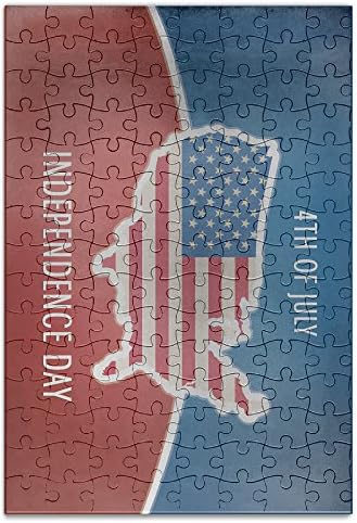 United States Map Flag Style Jigsaw Puzzle For Kids Or Adult (8.6" X 12.7")