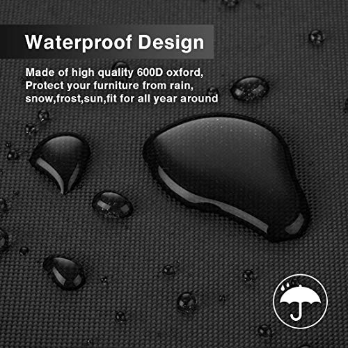 Umikk Outdoor Patio Furniture Covers, 420D Oxford Polyester Extra Large Size Furniture Set Covers Fits to 12-14Seat Black, 32016074cm - Thumbnail 5