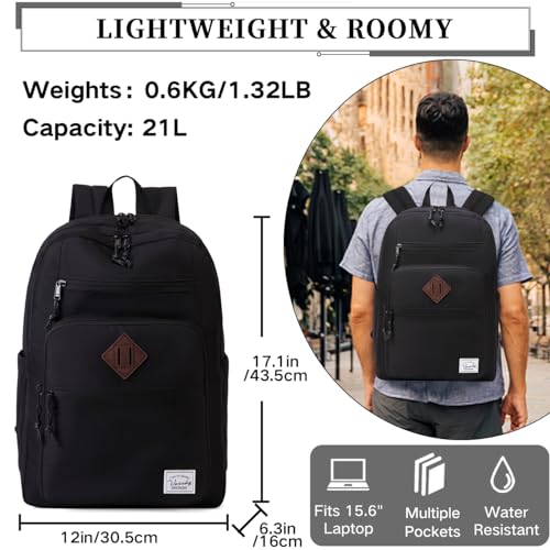 VASCHY School Backpack for Women, Unisex Bookbag Schoolbag Casual Daypack for High School/College/Teens/Travel/Work