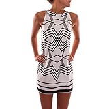 Women Dress,Haoricu Hot Sale!New Summer Women Printed Sleeveless Casual T shirt Dress For Teens Girls (Asian Size:M, White)