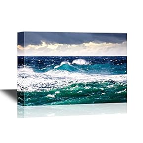 Canvas Wall Art - The Wave on Sea - Gallery Wrap Modern Home Art | Ready to Hang - 12x18 inches