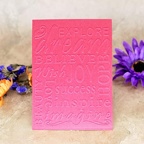 Explore Dream Believe Wish Joy Plastic Embossing Folder for Scrapbook DIY Album Card Tool Plastic Template 10.5x14.5cm KW682457 LDCRE - Thumbnail 2