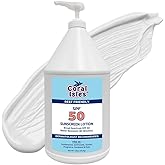 Coral Isles by Rocky Mountain Sunscreen | SPF 50 Lotion | Broad Spectrum UVA/UVB Protection | Hawaii Reef-Safe Act Compliant | Oxybenzone & Octinoxate Free | Water Resistant 80 Min. | 128 Fl Oz
