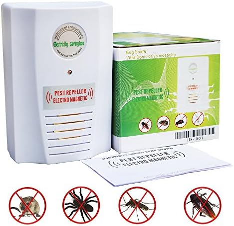 KEMAIER 2 in 1 Pest Repeller - Big Electromagnetic for Repelling Rodent, Rats, Mice, Bugs, Mosquitoes, Spiders, Roaches, Ants,Environment,Human and Pet Safety Pest Contrl