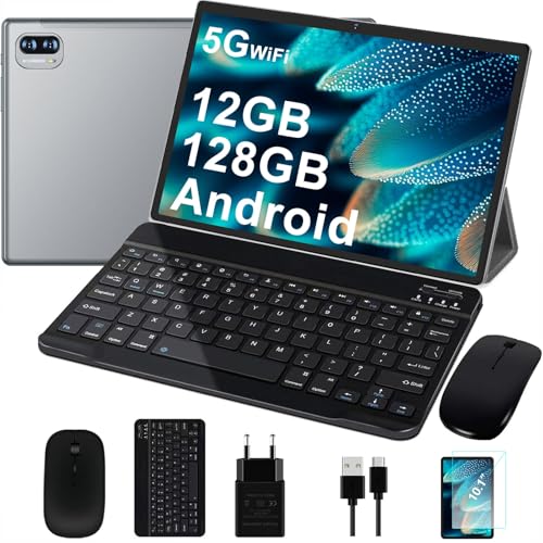 Dghrti Tablet Android, 12GB RAM, 128GB ROM (expandable up to 1TB), 8000mAh, Widevine L1, BT5.0, wit…