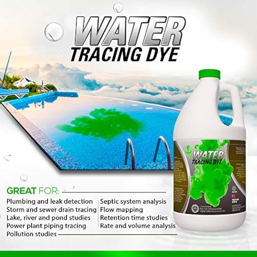 Green Water Tracing & Leak Detection Flourescent Dye 1 Gallon Home eBay