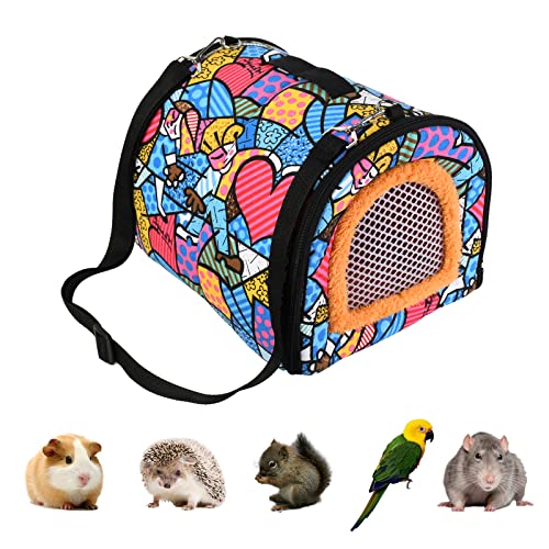 Guinea Pig Carrier for Two, Cute Portable Sling Hamster Carrier Small
