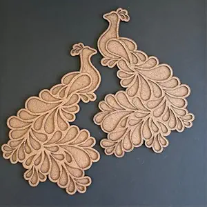 Curious Button Rangoli Stencils Peacock Rangoli Making Frame for Diwali Decoration Item for Home Decor - MDF Stencil Rangoli FreeI Rangoli for Pooja Room & Living Decor Diwali Festival Gift Item