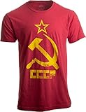 Soviet Union CCCP Hammer & Sickle Costume | Communism Russia 1980s Communist Men Women T-Shirt-(Adult,XL)