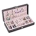 Kendal Small Leather Jewelry Box,Necklace Ring Storage Organizer Travel Case Storage Portable Brown Organizer LJC01BN