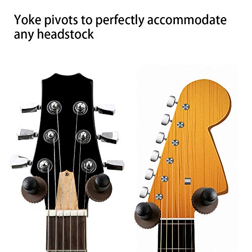 2pcs Guitar Wall Mount Hanger Holder Stand with 1pcs Digital Clip-on Universal Tuner for Acoustic Electric Guitar Bass Ukulele Violin