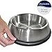 PetFusion Premium Brushed Anti-Tip Dog & Cat Bowls (Set of 2 Bowls). Food Grade Stainless Steel. Bonded Silicone Ring for Traction, Metallic, 32 oz
