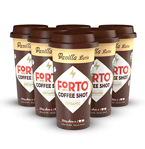 FORTO Coffee Shots - 200mg Caffeine, Vanilla Latte, Ready-to-Drink on the go, Cold Brew Coffee Shot - Fast Coffee Energy Boost, 6 Pack