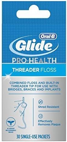 Glide Threader Floss 30Count Boxes Of Singleuse Packets (Pack Of 6)