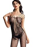 Amoretu Sexy Fishnet Crotchless Bodystocking Lingerie For Women