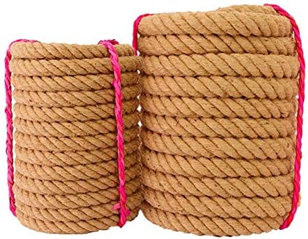 Jute Rope 12mm,14mm,16mm Natural Jute Rope, Handmade Decorative Vintage TwineLength 50 M- Decking, Garden, Boating, Home (Color : Jute Rope, Size : Diameter 14 mm/50M)