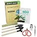 Premium Bonsai Tool Kit + Bonsai 101 Book - Set Includes: Wooden Rake, Long & Wide Spades, Scissors, Tweezers, Bamboo Brush, & Pruning Shears (Trimmer/Clipper) in Fabric Storage Holder - Bonsai Tools primary