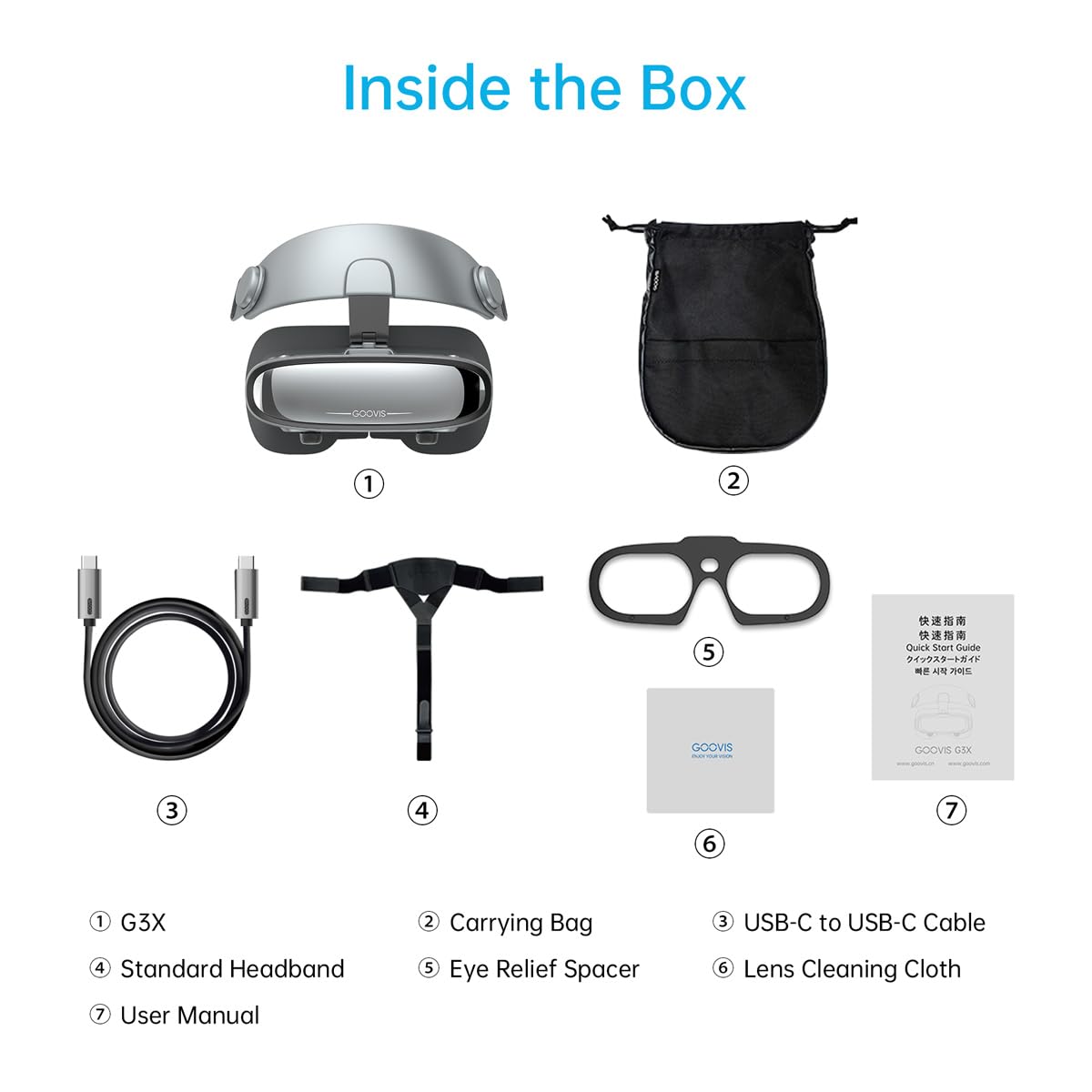 Goovis G3X XR Head Mounted Display – 800'' FHD Sony Micro-OLED Display, Dual Viewing Modes, Portable 3D Theater for Gaming、Streaming, Compatible with iPhone 16/Android/PC/Handhelds/PS5