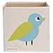 kaikai & ash Toy Storage Bin, Box Cube Basket Organizer for Baby Kids and Sprouts, 13 inch Canvas, Woodland Bird Animal