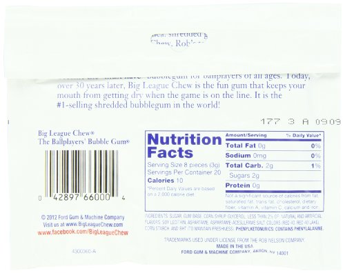 Big League Chew Bubblegum, Original, 12 Count - Thumbnail 3