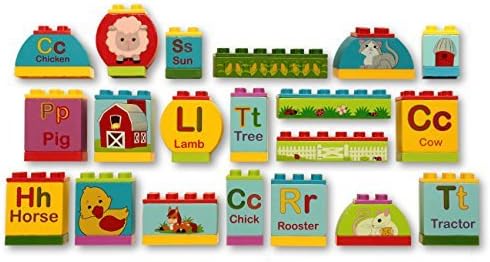 Dream Blocks Farm Building Set - 20 Fun and Educational Wooden Blocks that are Duplo compatible by Dream Blocks