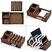 Wood Multi Device Organizer for Using with Multiple USB Charging Station Like Anker, RAVPower, Poweradd USB Chargers for Smartphones and Tablets from UATech (Dark)