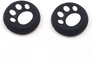 AOKADUTE Silicone Thumb Grip Cap Cover Thumbstick Joystick for Sony PS3 PS4 PS2 Xbox One Xbox 360 Xbox One X S PS4 Pro Slim Cat Print (2 PCS White)