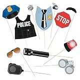 Police Party Photo Stick Props - 12 pc