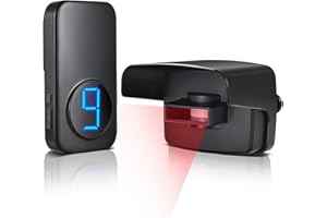 BISTEE Wireless Driveway Alarm, Outdoor Weatherproof Motion Sensor & Detector with 600ft Range, Microwave Infrared Home Security Alert System for Driveway/Garage/Indoor/Outdoor