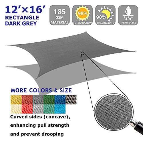 Shade&Beyond Sonnensegel, rechteckig, 30,5 x 40,6 cm, Dunkelgrau – Bild 3
