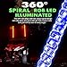 2pcs GTP 4ft Spiral LED Whip Lights 360° Twisted 20 Color RGB – 21 Modes Lighted Whips Antenna W/Flag for UTV ATV Polaris RZR Quad Off Road Jeep Can-am Maverick Yamaha Sand Dune Buggy 4X4thumb 3