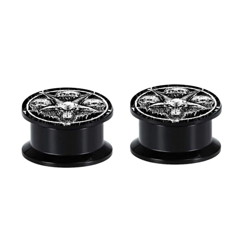 Holibanna Ghost Shaped Ear Plug Stainless Steel Auricle Studs Black Ear Expanders Creative Party Festival Piercing Jewellery