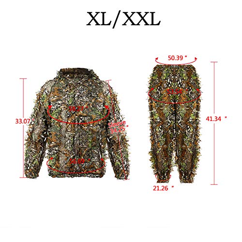 image for DoCred Ghillie Suit 3D Leaf Realtree Camo Camouflage Lightweight Cloth