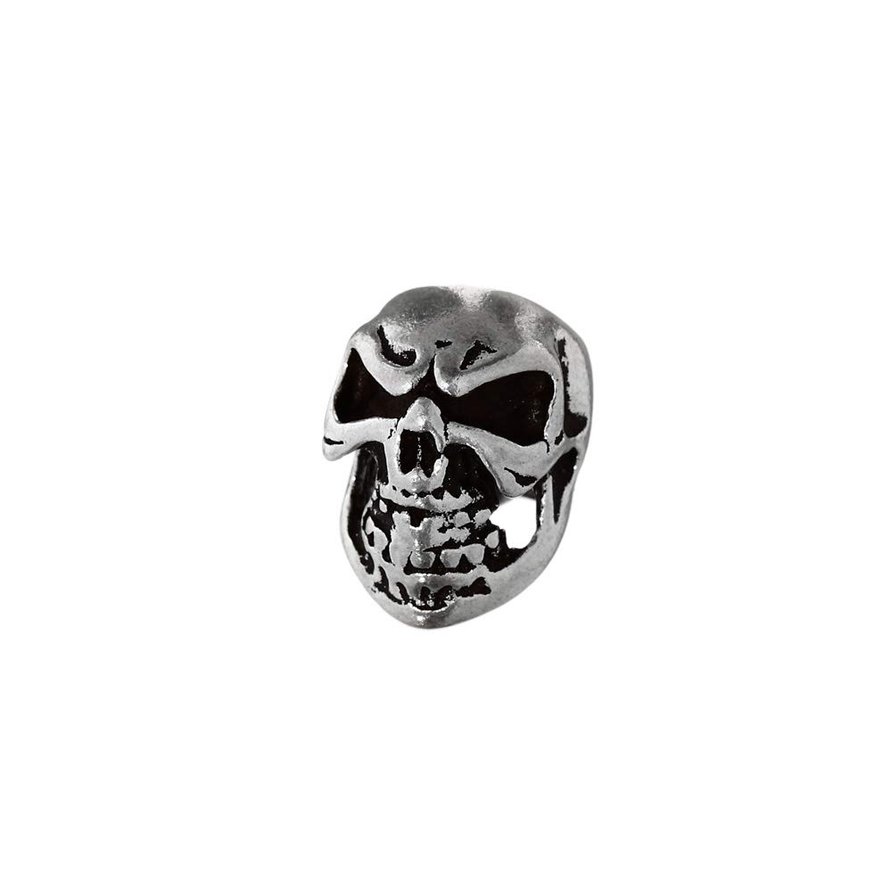 NKlaus SET 2x beard bead JACK skull 925 sterling silver curly bead 40497